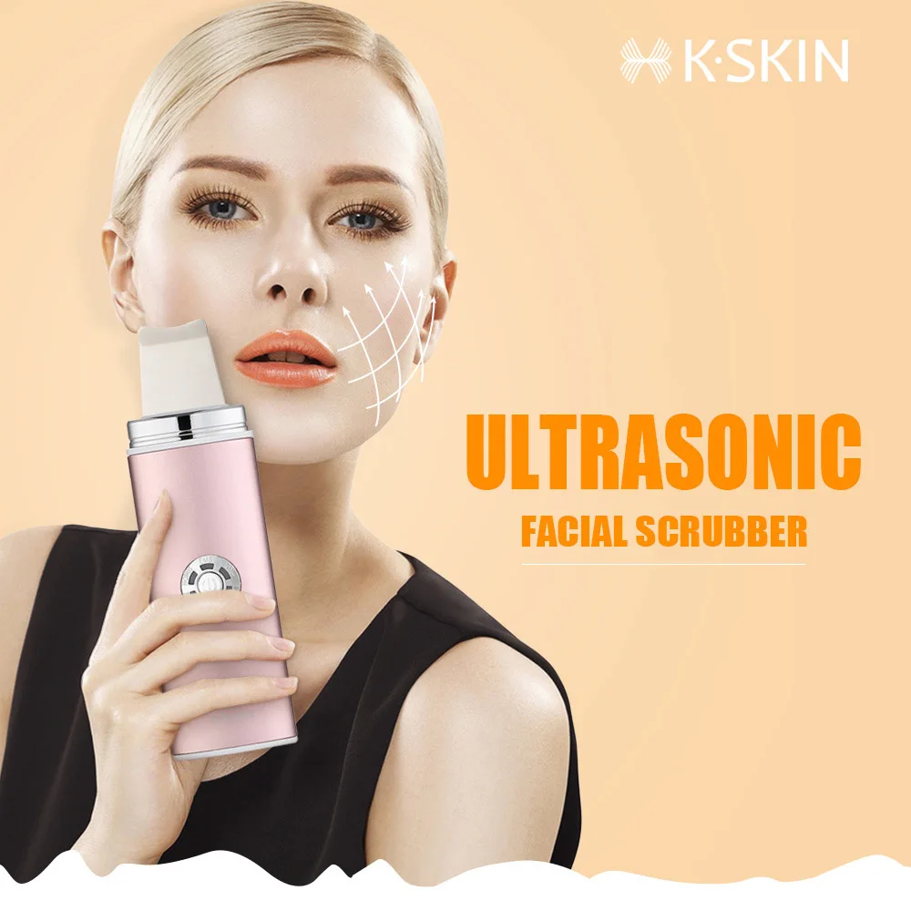  K-SKIN KD8026 Electric Ultrasonic Facial Scrubber Cleanse Massage Brighten Lift Skin Care Spatula
