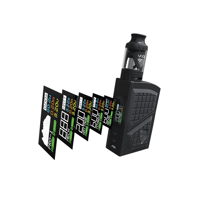 New Arrival VGOD Pro 200w Box Mod Kit TC Vaporizer Mod 4ml VGOD Sub ohm tank Atomizer                                                               Electronic Cigarettes 0.2ohm Coil Vape (4)