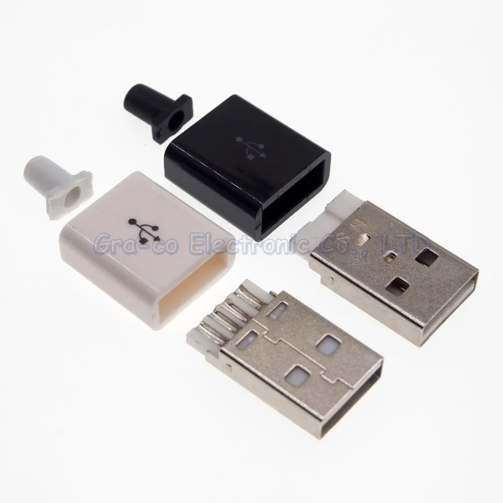 200set 3 in 1 A type 2.0 us   b Male plug with Plastic shell