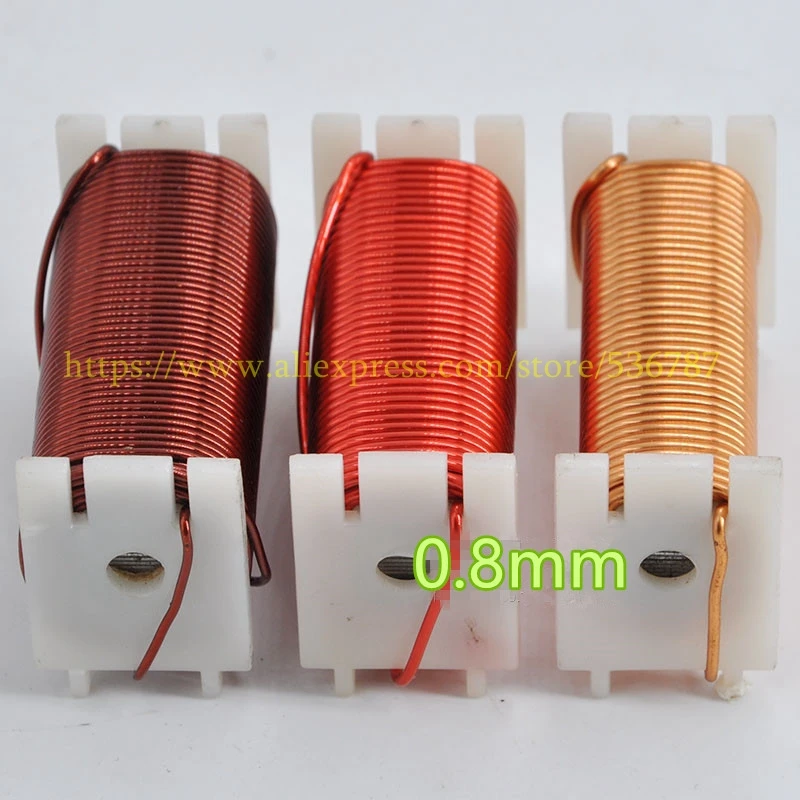 

1pcs 0.8mm 0.1mH-2.0mH Oxygen-Free Copper Wire Coil Audio Amplifier Speaker Crossover Inductor With Iron Core