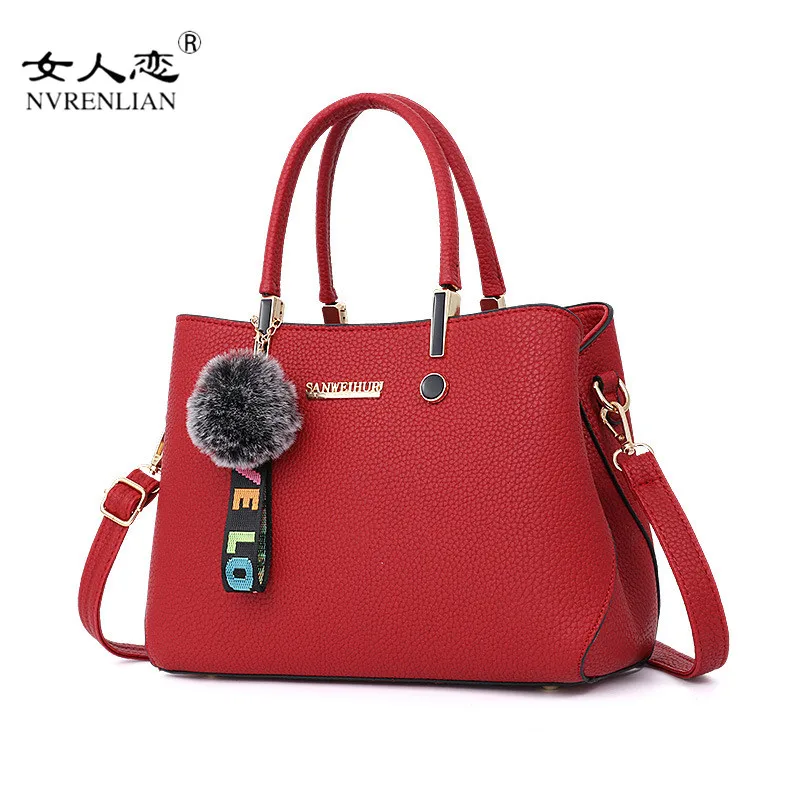 

NVRENLIAN Fashion Women Handbag Pu Leather Tote Ladies Office Evening Bags Solid Female Large Capacity Messenger Bags Travel