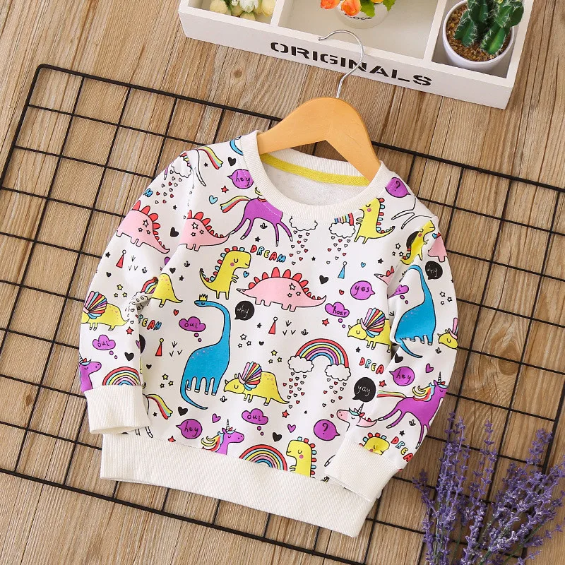 

Dulce Amor Kids Hoodies 2018 New Autumn Winter Children Sweatshirts Print Cartoon Dinosaur Pullover Tee Fall Boys Girls Clothing
