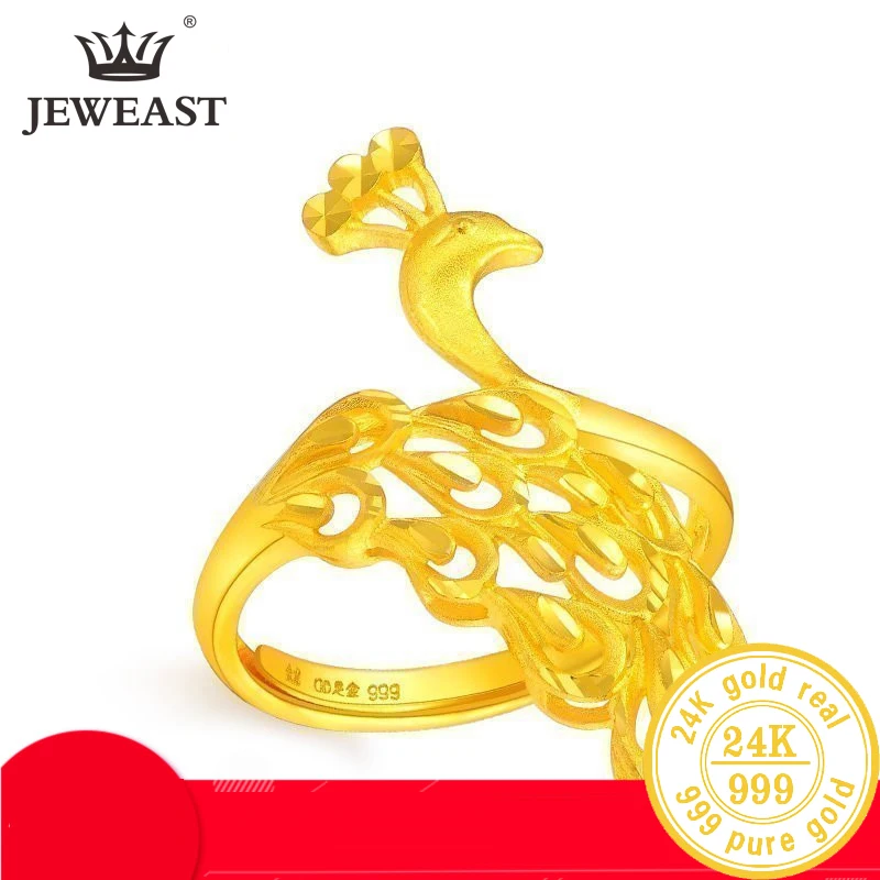 JLZB 24K кольцо из чистого золота Настоящее AU 999 кольца из твердого золота элегантные блестящие красивые высококлассные трендовые классические ювелирные изделия горячая Распродажа Новинка