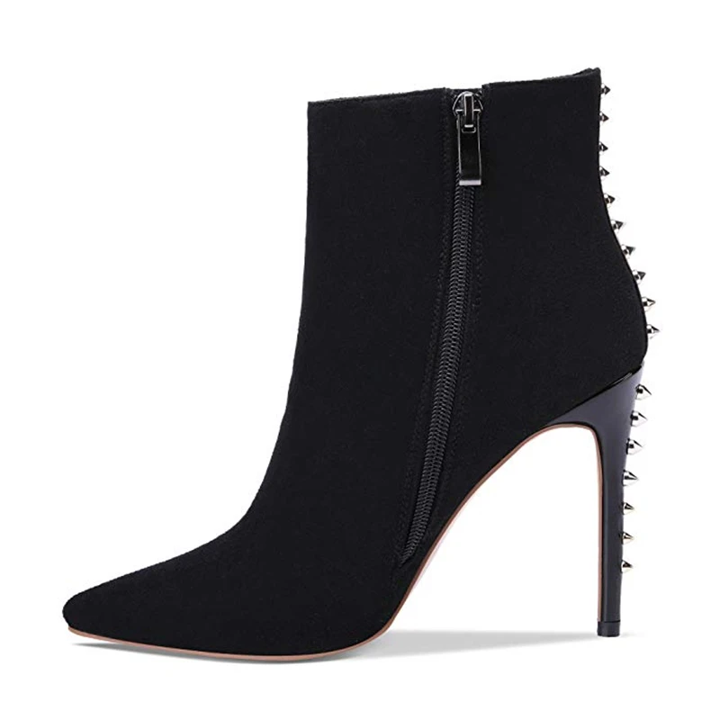 Delle Del 43 Donne Grande Flock Caviglia Nero Alla Il Donna Alto Dropship Elegante Lapolaka Nuovo Partito Stivali Formato Rivetti Tacco Scarpe q085Fz