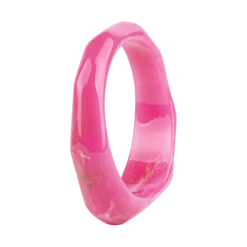 GuanLong, классические браслеты-манжеты из смолы, женские модные Необычные широкие геометрические акриловые браслеты, женские очаровательные вечерние ювелирные изделия - Окраска металла: pink