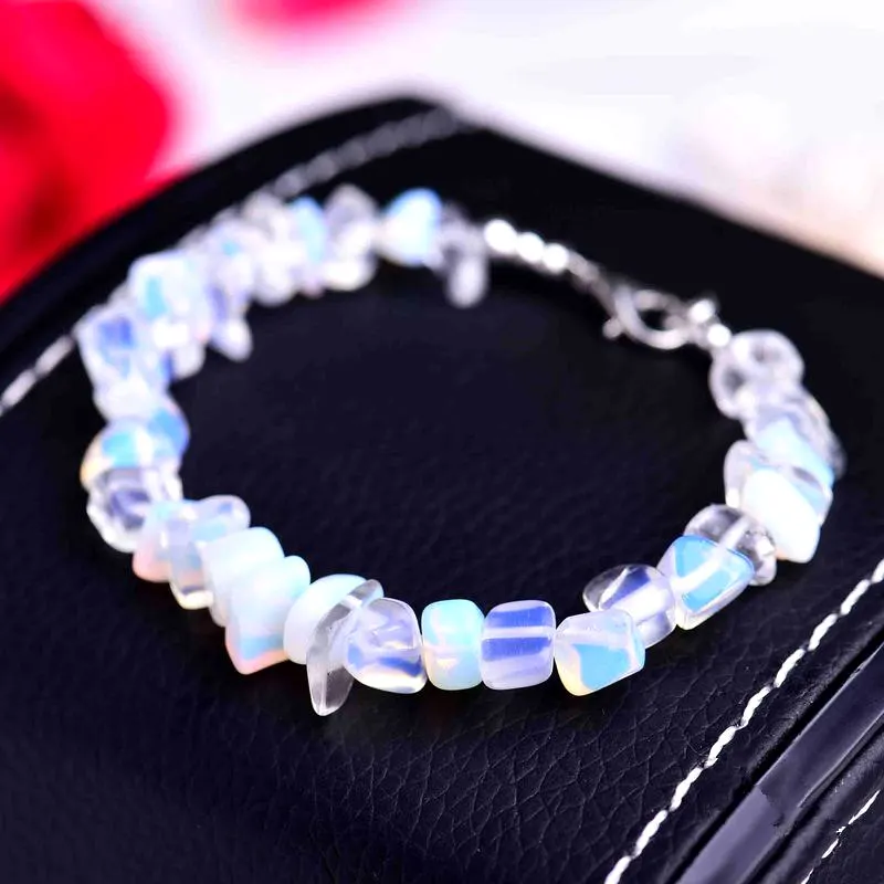 Clear Opal Crystal Bracelet Clasp Jewelry Natural Stone Bracelet