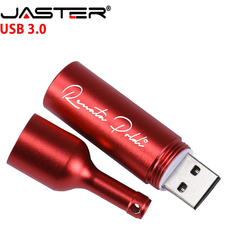 JASTER креативные металлические USB 3,0 флешки винные бутылки флэш-накопитель 128 Гб 64 ГБ 32 ГБ 16 ГБ 8 ГБ Memoria Stick USB диск свадебные подарки