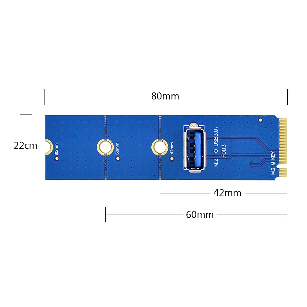 CHIPAL 100 шт. переходник NGFF M.2 к USB 3 0 карта M2 адаптер для PCI E 1X 16X Удлинительный кабель