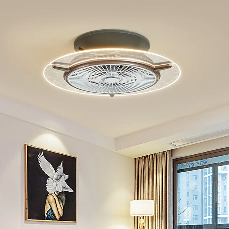 Светодиодный Невидимый вентилятор лампа ресторан веер лампа простой современный дом, гостинная лампа спальня с электрическим вентилятором лампы и