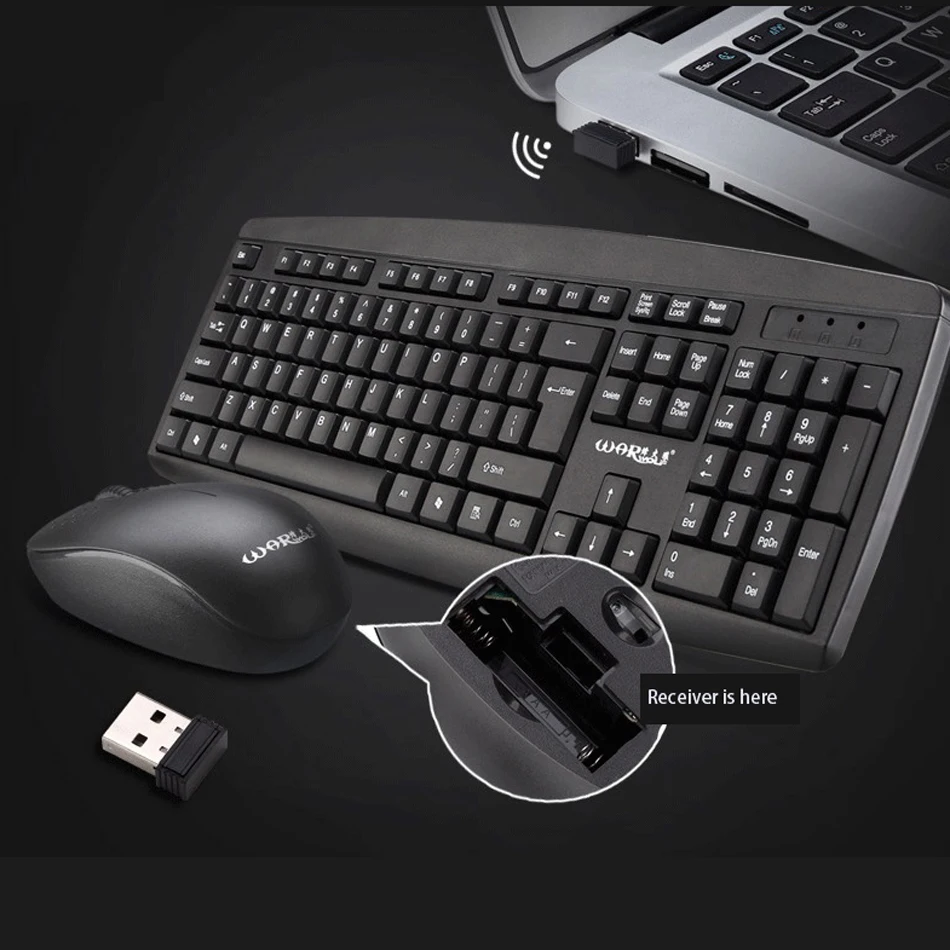 

Wireless keyboard and Mouse Combo USB Port 2.4Ghz Keyboard Mouse Set Silent Keyboard for Office PC Computer Desktop