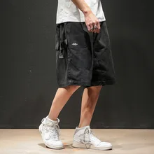 Летние свободные шорты-карго 5XL, мужские технологичные шорты на молнии с карманом для улицы, мужские шорты Masculina Academia, шорты в стиле хип-хоп