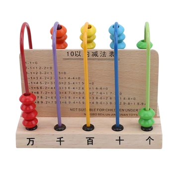 

Multicolor Wooden Learning Education Toys For Children Five Rows Computing Rack Abacus Math Toy Mathematical Arithmetic Toys
