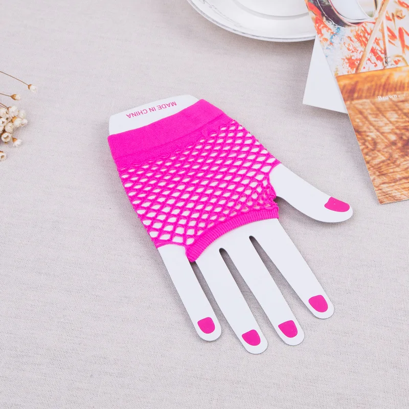 

Fashion 9 Colors Bride Gloves Beauty Sexy Gilrs Short Fishnet Gloves Fingerless net Gloves Party Gloves Neon F0240