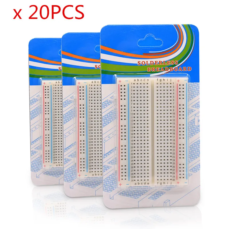 20pcs Quality mini bread board / breadboard 8.5CM x 5.5CM 400 holes