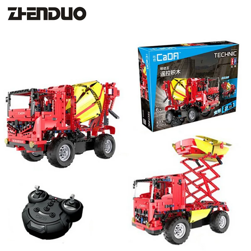 

ZhenDuo Toys C51014 Technic Series Remote Control RC Mixer Truck Engineering Series Building Block Assembled Toys