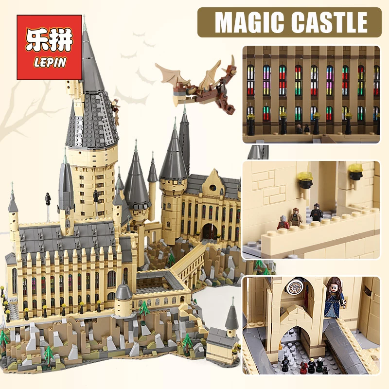 

Lepin 16060 Harry Movie Potter Hogwarts castle Magic Model Set Building Blocks Bricks Compatible legoinglys 71043 DIY Kids Toys