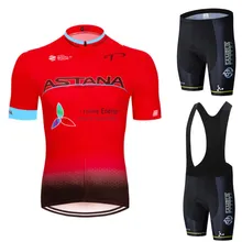 Pro Team Zomer ASTANA Wielertrui набор Ropa Ciclismo Hombre Kleding 12D Bib Broek Ademend Fietsen наборы Fiets Maillot