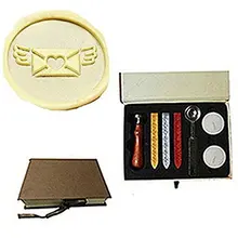 Mdlg Винтаж любовное письмо Сердце крылья индивидуальный логотип свадебные приглашения Воск уплотнительное штамп Щупы для мангала ложка набор подарочной коробке комплект