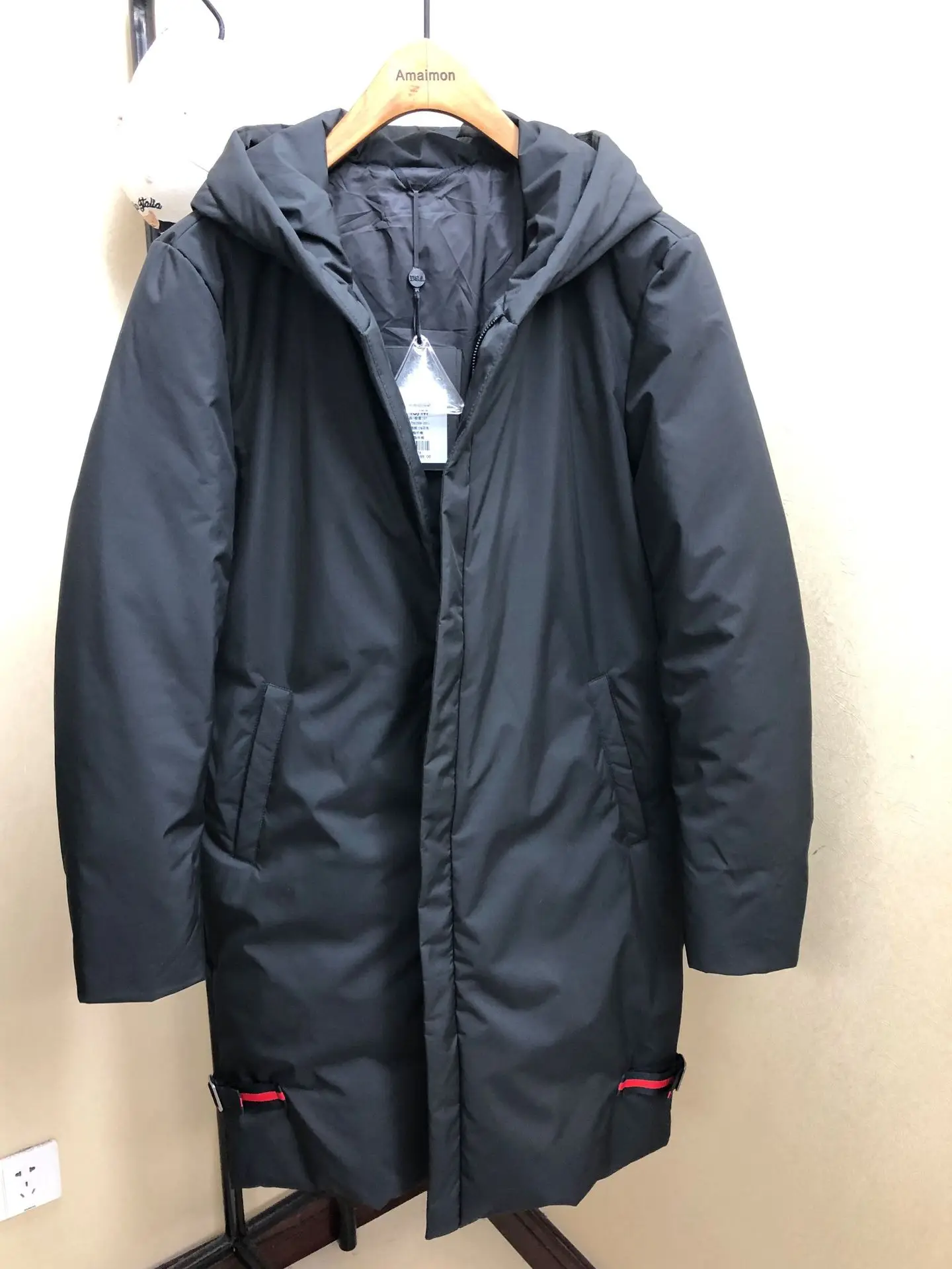 High Quality 90% White Duck Down Jacket men coat parkas male Embroidery Medium long section winter Down Jacket Outerwear