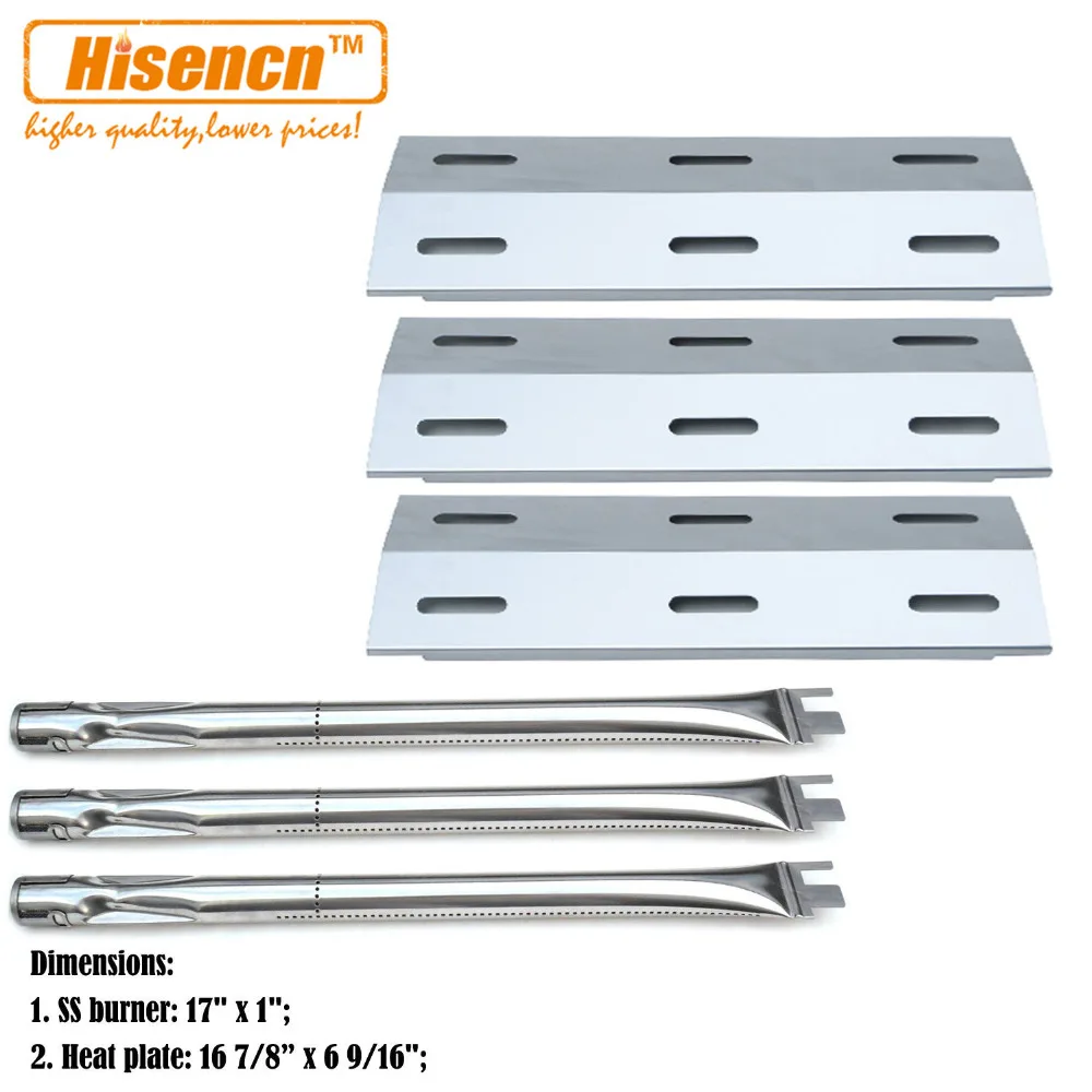 Hisencn Repair Kit Parts SS Grill Burner & SS Heat Plate