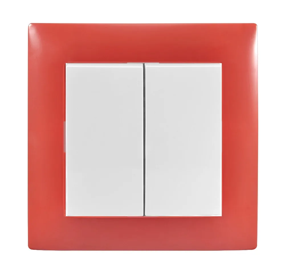 light switch wall switch two gang Red European Colorful inset wall DIY