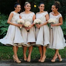 Short Bridesmaid Dresses 2016 Cheap Promotion Maid of Honer Cap Sleeve Lace Grey Bridesmaid Dress for women