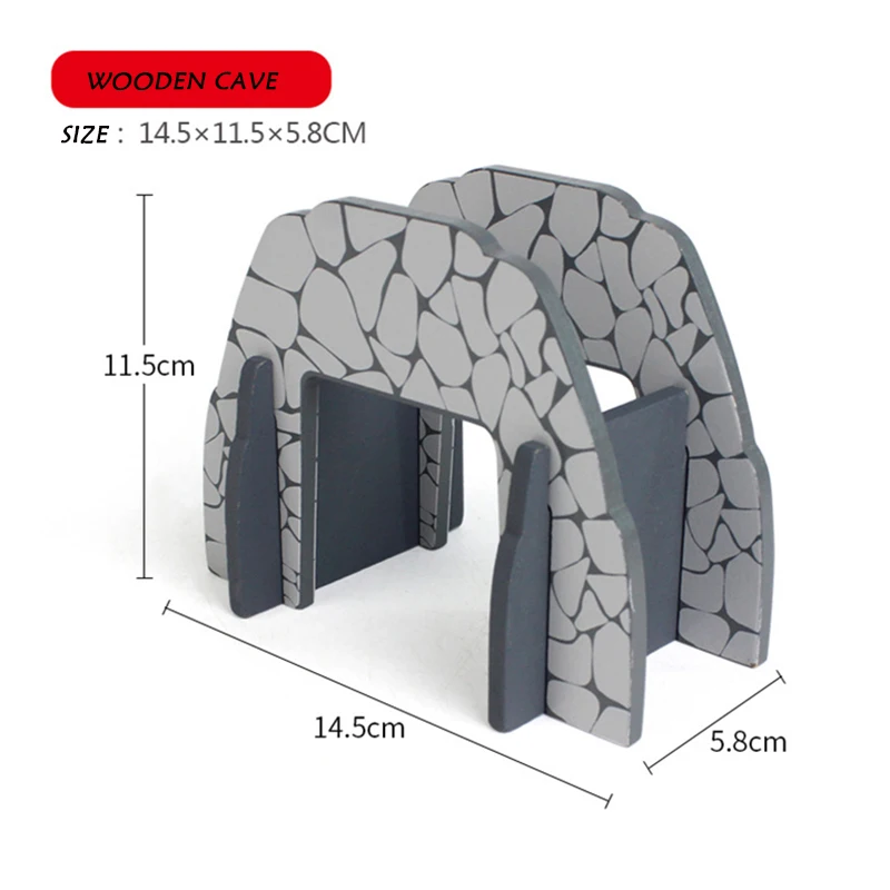 TBKJOYS Буковый мост рельсовая дорожка аксессуары Подходит деревянный поезд Развивающие мальчик/Детская игрушка несколько дорожек - Цвет: Wooden cave