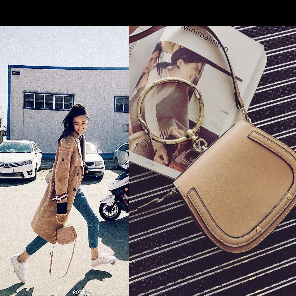 

PU Leather Crossbody Bag Bolsa Feminina Circular Metal Rivet Luxury Handbags Women Bags Designer High Quality Shoulder Bags