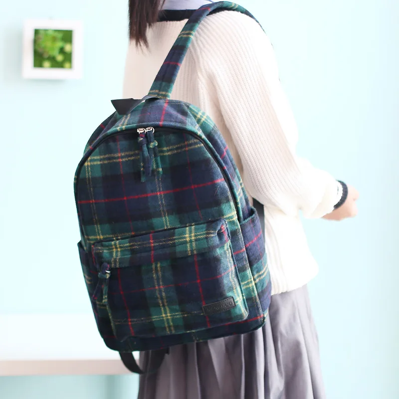 

Fashion Winter College Backpack Harajuku Backpacks Student School Bags Teen Girl Female Plaid British Laptop Casual Mochilas