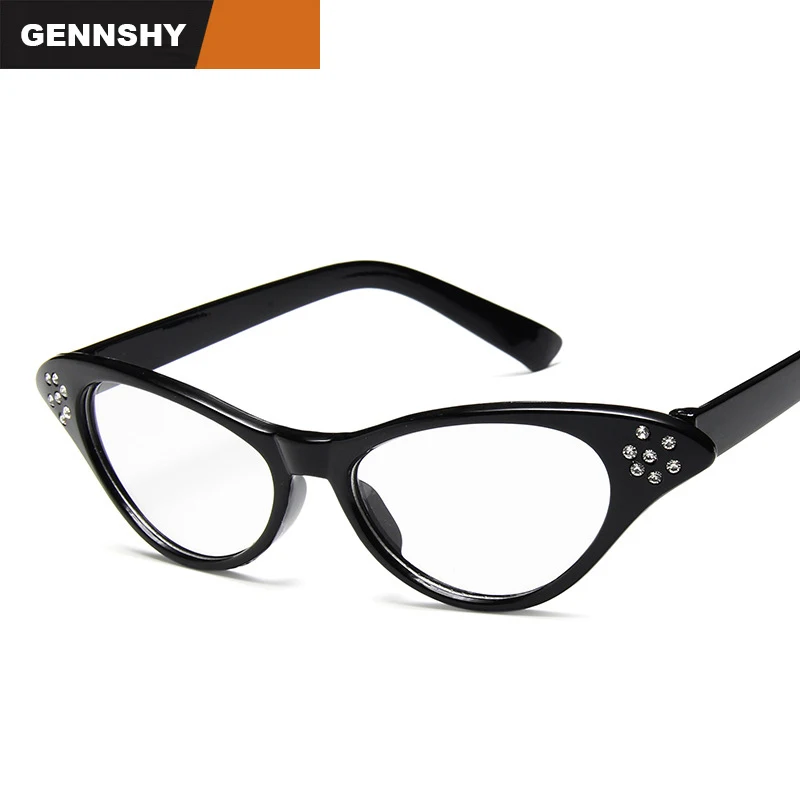 Классические очки с кошачьим глазом, оправа в европейском и американском стиле, оправа в стиле ретро, маленькая оправа, уникальная оправа со стразами ярких цветов