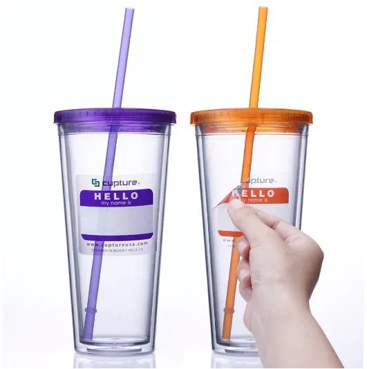reusable glass tumbler with straw
