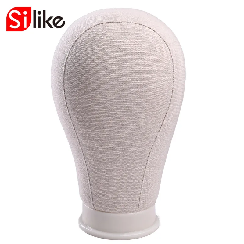 

Silike Canvas Mannequin Head For Wigs 21/22/23 inch Display Styling Manikin Dummy Plastic Head Professional Canvas Wig Stying