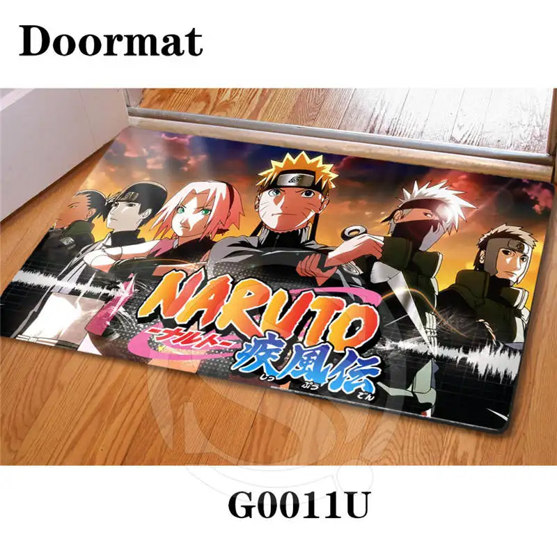 

Free Shipping Custom Japanese anime naruto DoorMat Art Pattern Printed Carpet Floor Hall Bedroom Cool Pad Fashion Rug SQ0603