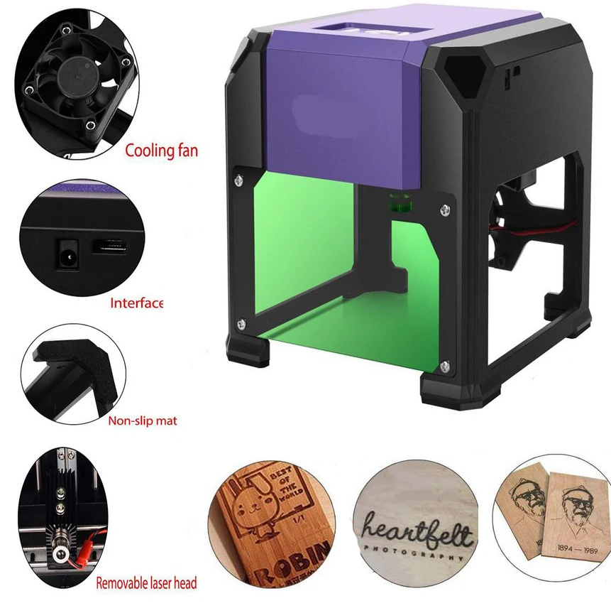 1500mW USB Laser Engraver DIY Logo Mark Printer Cutter Carver Engraving