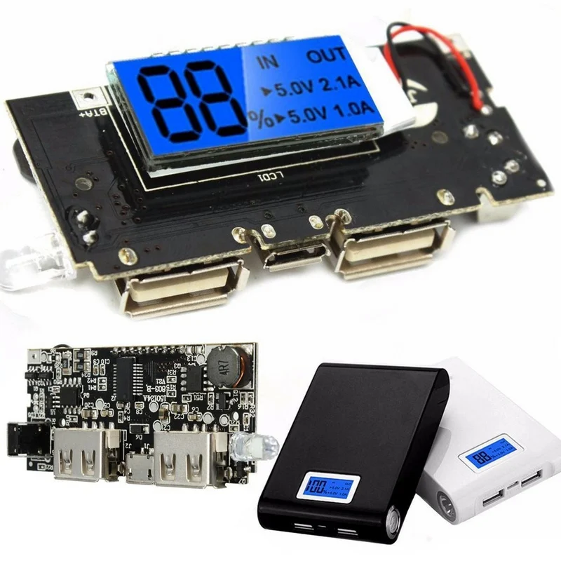 New Digital Display Dual USB 5V 1A 2.1A Mobile Power Bank 18650 Battery Charger PCBA Motherboard LCD Charging Module New Digital Display Dual USB 5V 1A 2.1A Mobile Power Bank 18650 Battery Charger PCBA Motherboard LCD Charging Module
