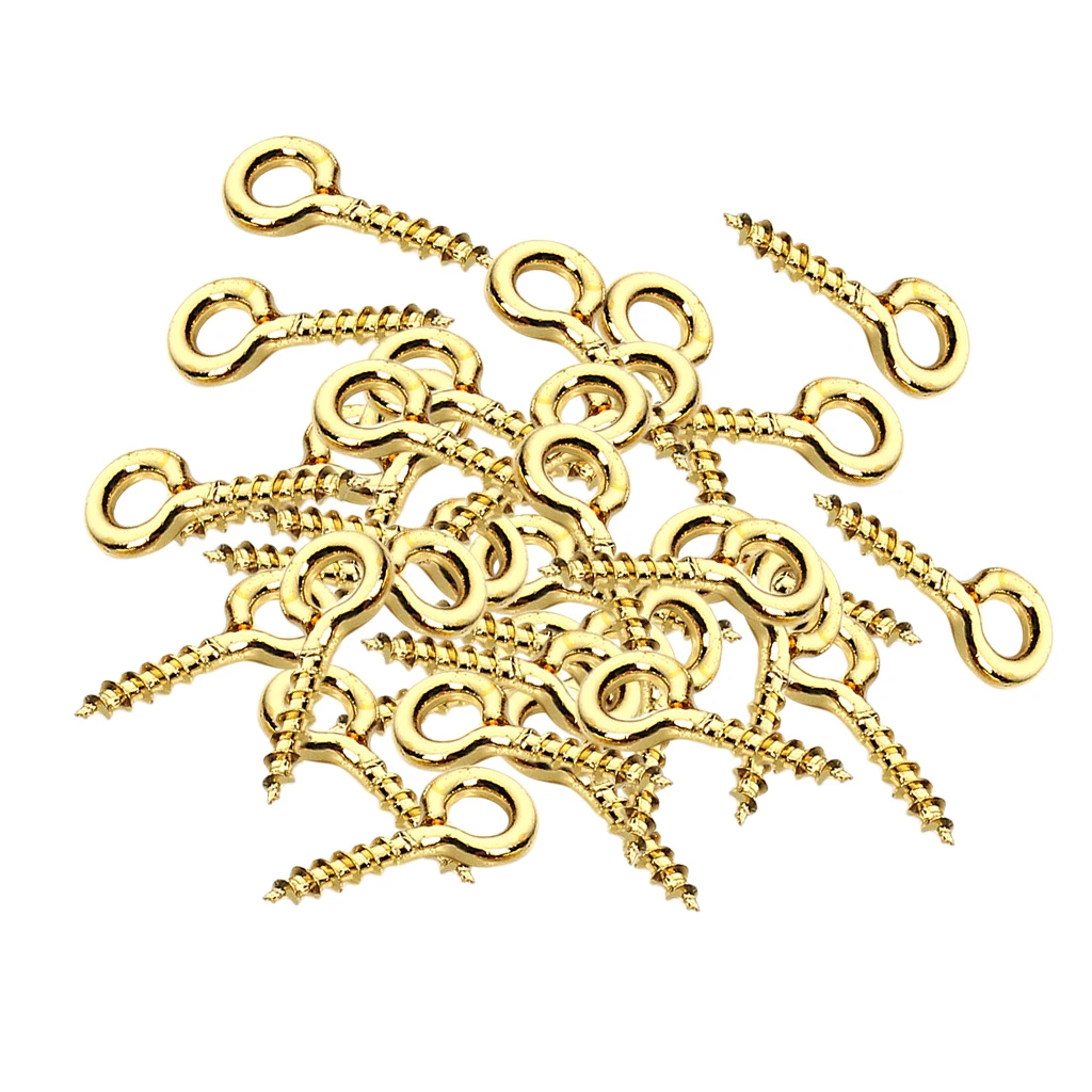 50pcs Gold Screw Eye Pins Eyelets Screw for Keychain Clay Jewelry Assortment