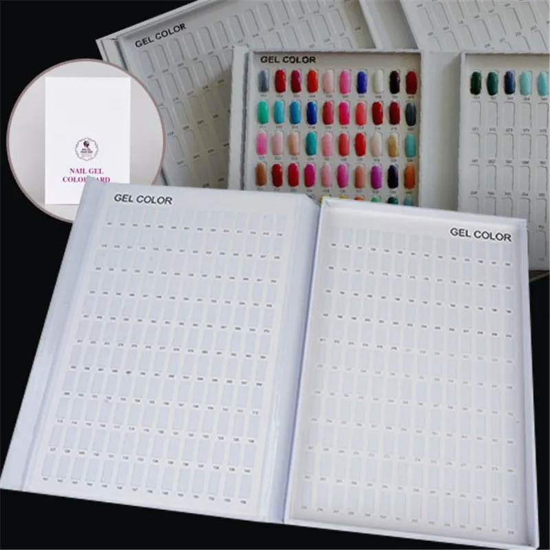 New 308 Color Display Book Chart Nail Art Tips Polish UV Gel for Salon