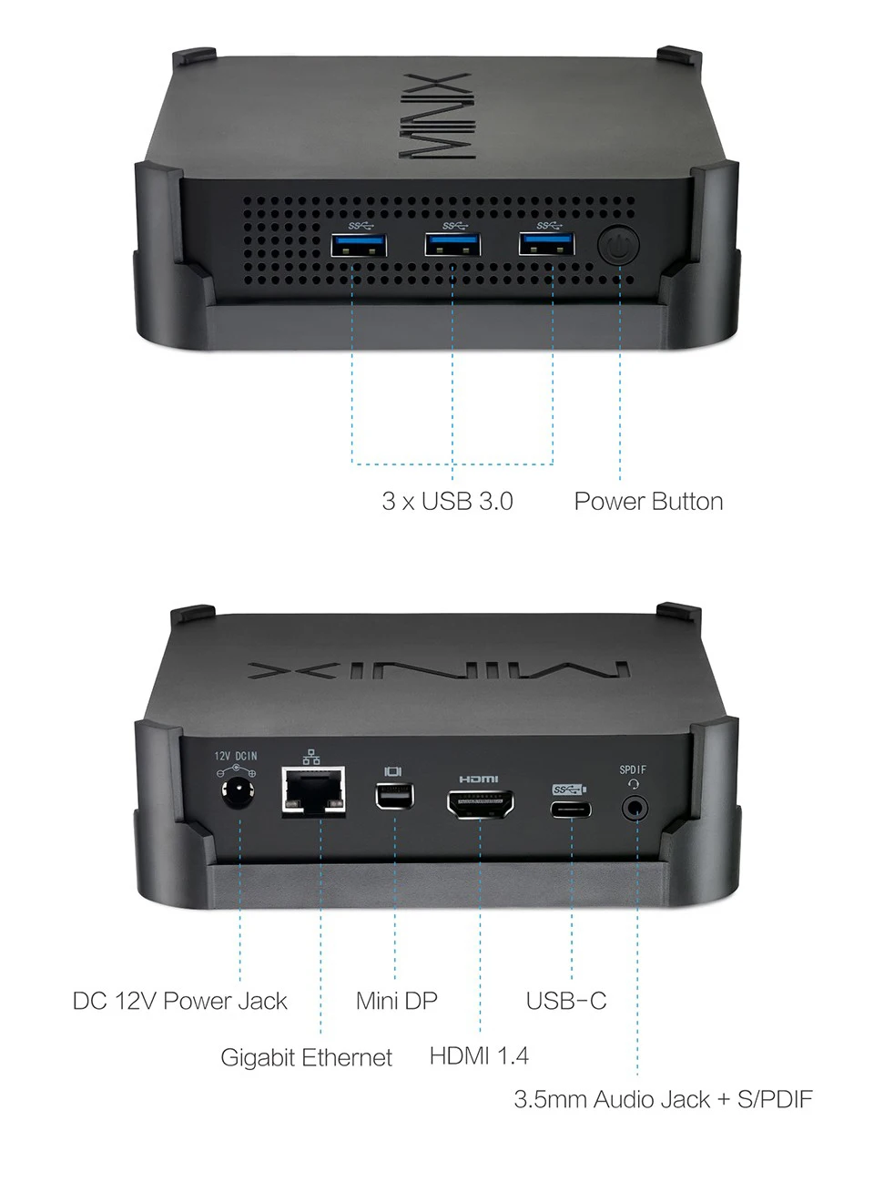 MINIX NEO N42C-4 MINI PC официальный Windows 10 Pro 64-bit Мини ПК 4G/32G Gigabit WI-FI USB 3,0 Pentium N4200 Карманный ПК HDMI BT RJ45