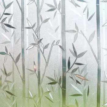 

Tinted 3D Privacy Window Film No Glue Static Window Cling Glass Film Bamboo Frosted Window Films Privacy self-adhesive film