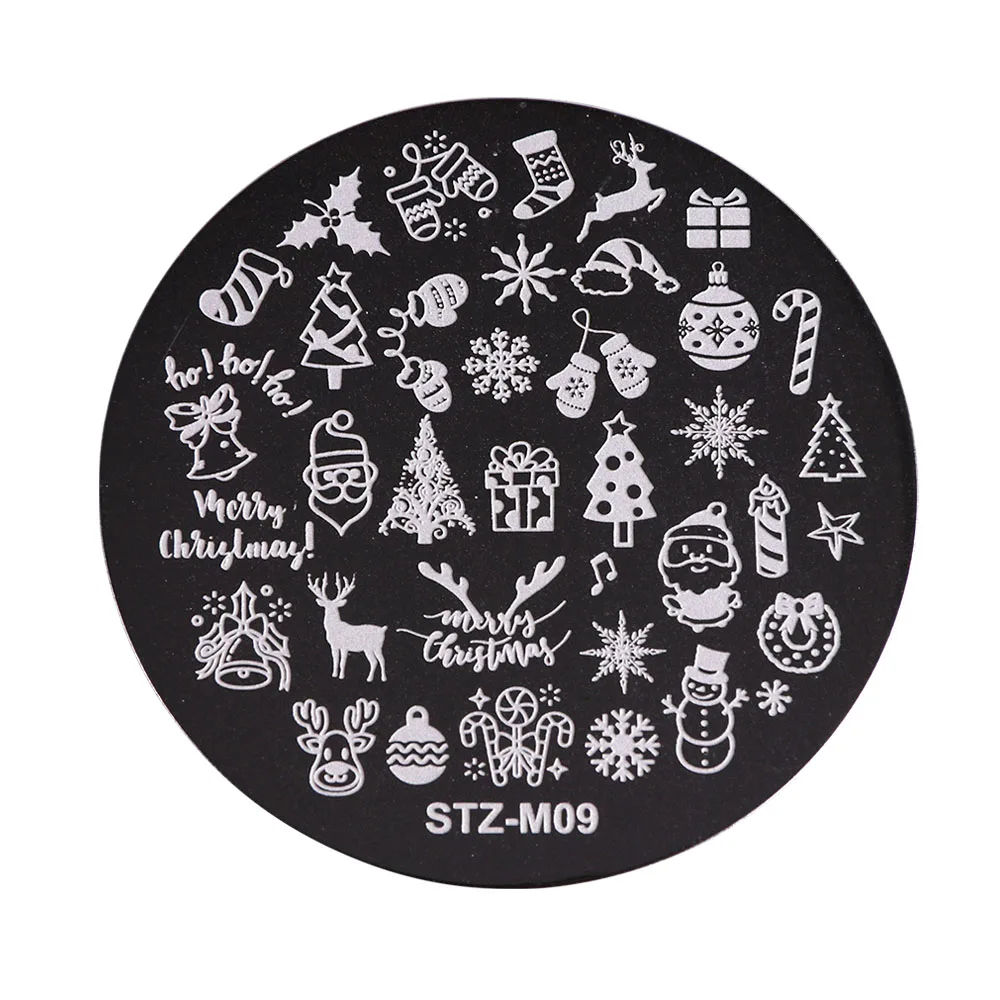 STZ дизайн ногтей штамповки пластины шаблоны Рождественские снежинки маникюр Лак штамп трафарет плесень инструменты для дизайна ногтей STZ-M01-10