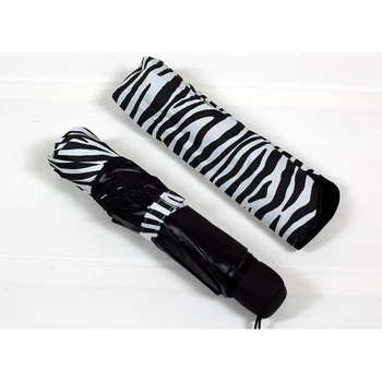 

Zebra Pattern Folding Lace Umbrella Rain Women Men Uv Art Black Coat Umbrella for Women Windproof Parasols Umbrellas U5B183