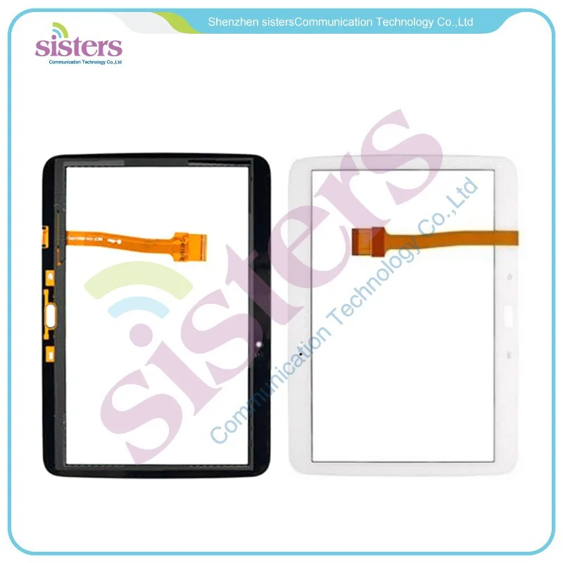 SAM1141 for Samsung Galaxy Tab 3 10.1 P5200 P5210 Touch Screen Digitizer Glass Touch Panel Replacement white, free shipping+tracking No.