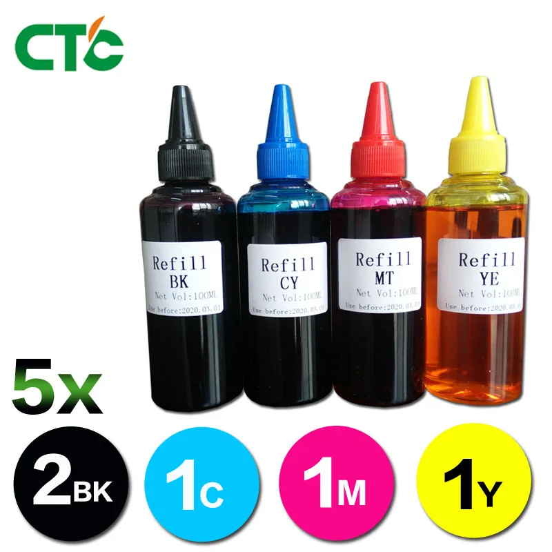 

5 x 100ml PGI450 CLI451 CISS Refill Cartridge Dye Ink For Canon PIXMA MG5440 IP7240 MX924 MG5540 MG5640 MG6640 Inkjet Printer