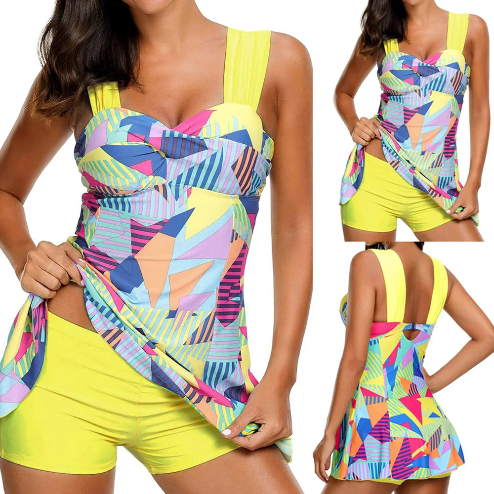 Women Tankini Sets With Boy Shorts Ladies Bikini Set