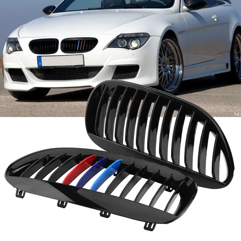

Car Front Grille Glossy Black M Color Front Grille Grilles For BMW 6-Series E63 E64 M6 05-10 Convertible Coupe Auto Car Styling