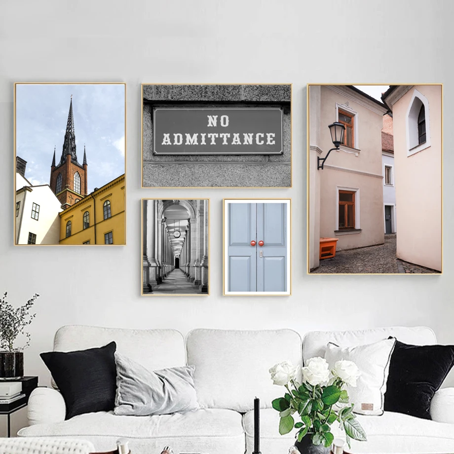 

Church Door Corridor Wall Art Canvas Painting Nordic Posters And Prints Wall Pictures For Living Room Scandinavian Home Decor