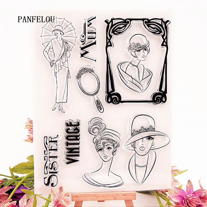 

PANFELOU 15.5x20.5cm woman photos Transparent Silicone Rubber Clear Stamps cartoon for Scrapbooking/DIY Christmas wedding album