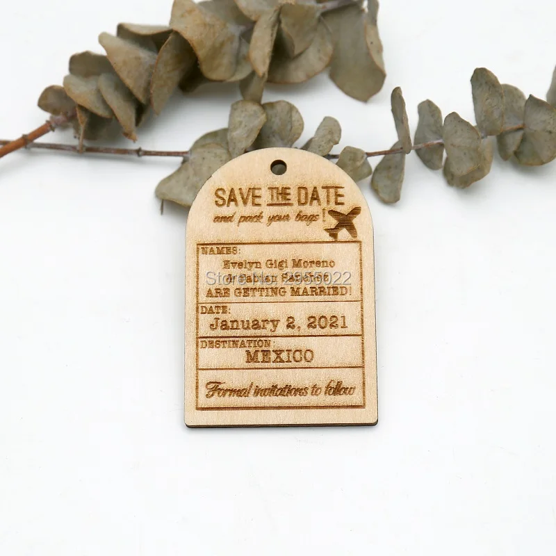 Personalized Wedding Luggage Ticket Save The Date Magnets Custom