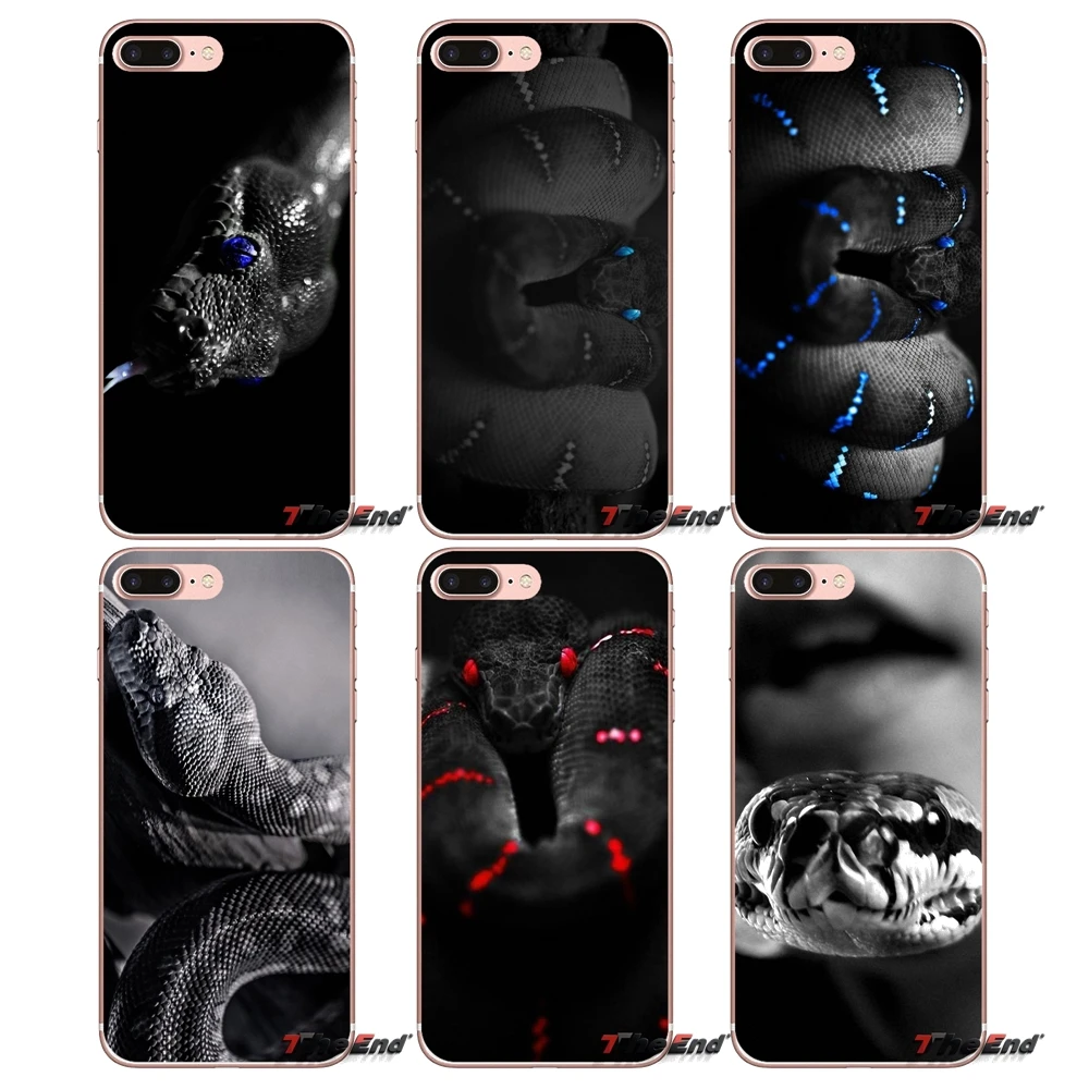 For iPhone X 4 4S 5 5S 5C SE 6 6S 7 8 Plus Samsung Galaxy J1 J3 J5 J7 A3 A5 2016 2017 Crazy Black Python Snake Viper Phone Case | Мобильные