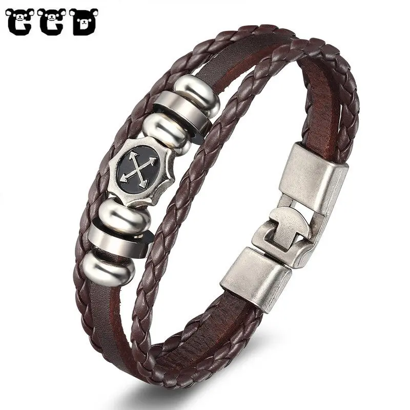 

2018 New Arrival Men bracelets brown Infinity Bracelets&Bangles Genuine Leather Hand Chain Buckle friendship For Women Bracelet